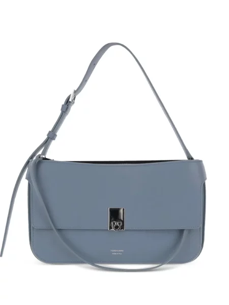 Geantă Ferragamo din piele cu cataramă albastru
