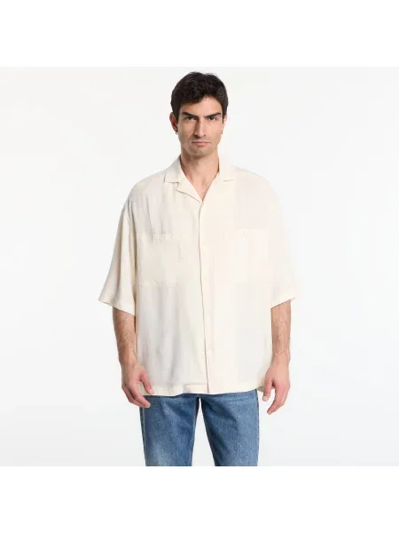 Košile Urban Classics Oversized Resort Shirt White Sand L bílá