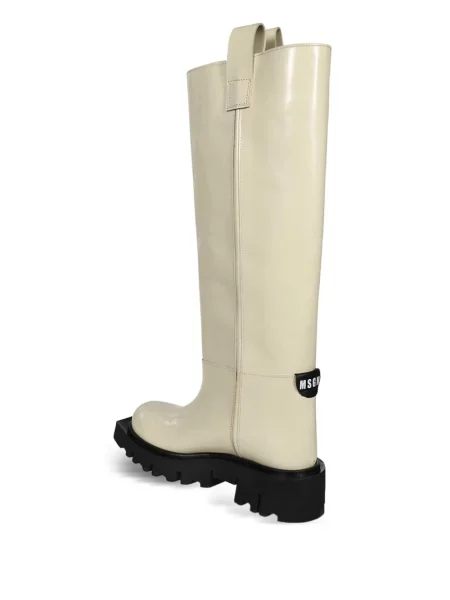 Kožne čizmice Msgm bijela