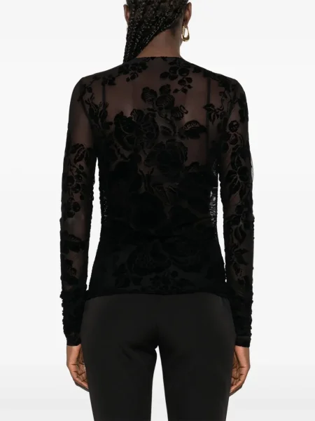 Top Pinko cu model floral cu imagine negru