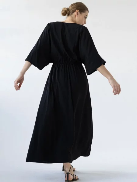 Muuv. Muuv rochie kimono din vâscoză DUE negru