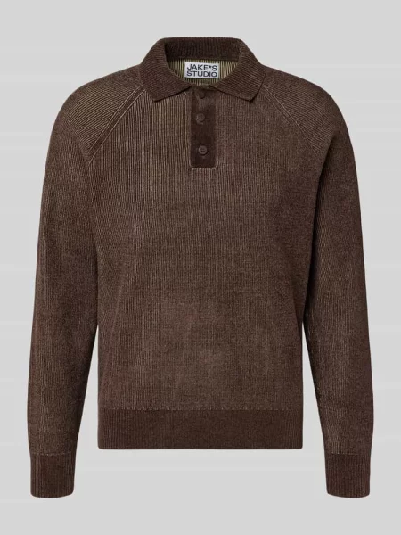 Sweter z dzianiny z kołnierzykiem polo Jake*s Studio Men