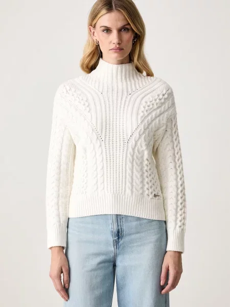 Guess sweter z wiskozą JESSIE beżowy