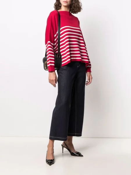 Sweter Valentino w paski czerwony