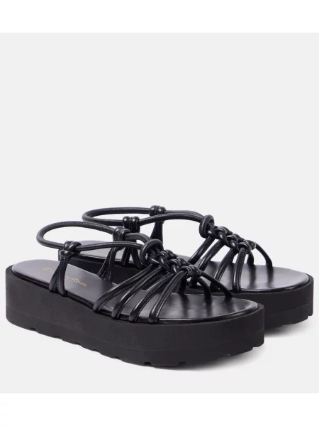 Sandale Gianvito Rossi din piele cu platformă negru