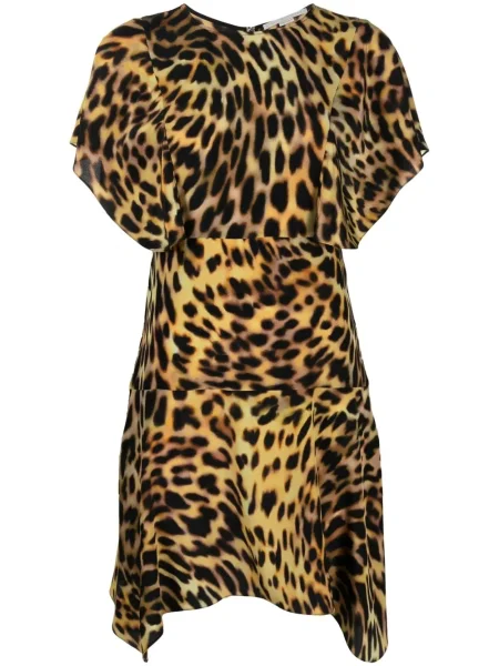 Rochie Stella Mccartney de mătase cu imagine cu model leopard