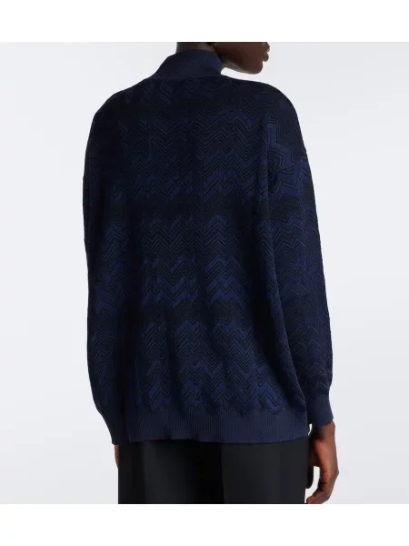 Pulover Missoni cu guler înalt albastru