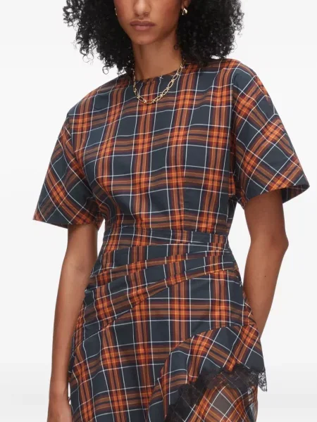 Rochie 3.1 Phillip Lim în carouri de costum roșu