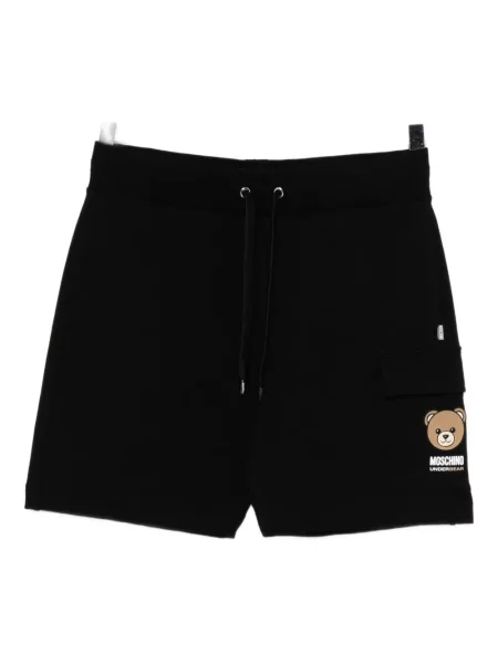 Pantaloni scurți Moschino cu imagine teddy negru