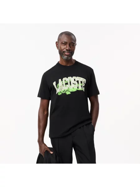 Lacoste Klasyczny Krój Koszulki Bawełnianej T-Shirt czarna
