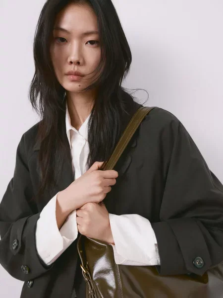 Тренч MANGO темно-сірий бавовна/поліестер сірий