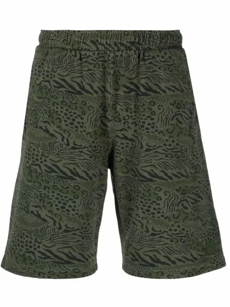 Pantaloni scurți Kenzo cu imagine cu imprimeu animal print verde