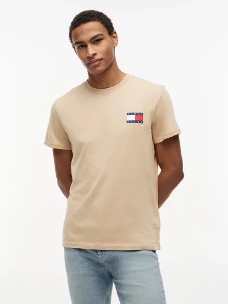 Tommy Jeans Majica / mornarska / pastelno zelena / rdeča bež