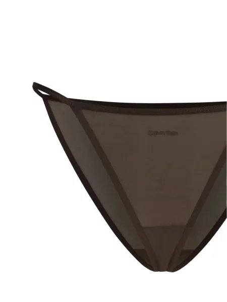 Chiloți tanga Calvin Klein cu imagine maro