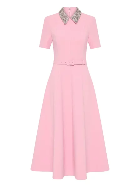 Kołnierzykowy sukienka Rebecca Vallance garniturowa różowa