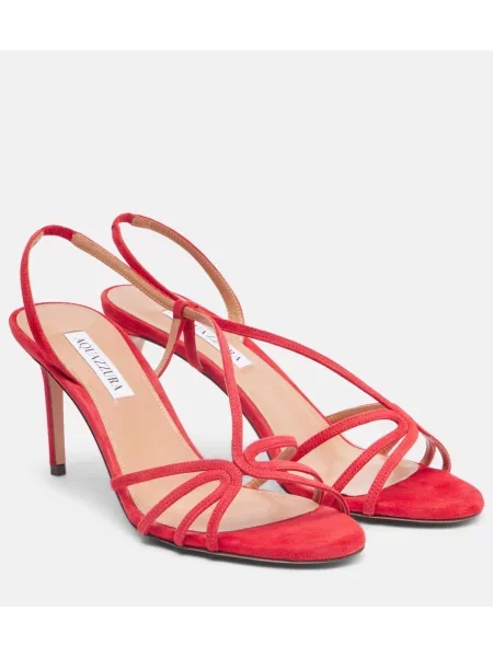 Sandale Aquazzura din piele de căprioară roșu