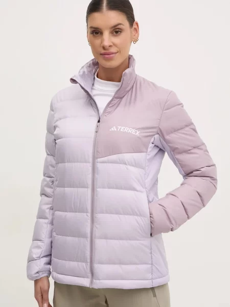 Пухено спортно яке adidas TERREX Multi розово преходен модел виолетово
