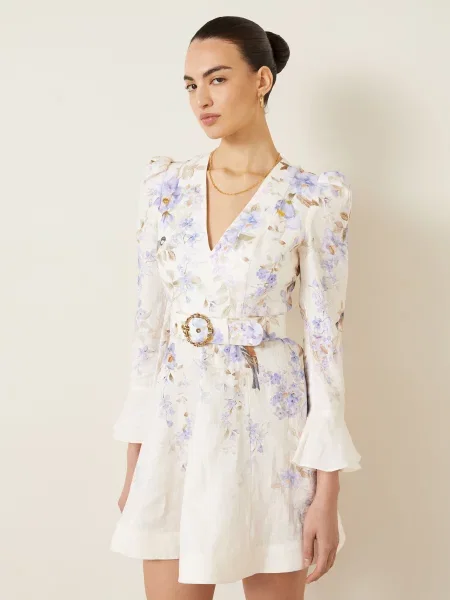 Zimmermann Sukienka Z Lnu Luna weiss