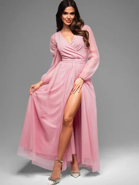 Rochie de seară Edoti de costum roz