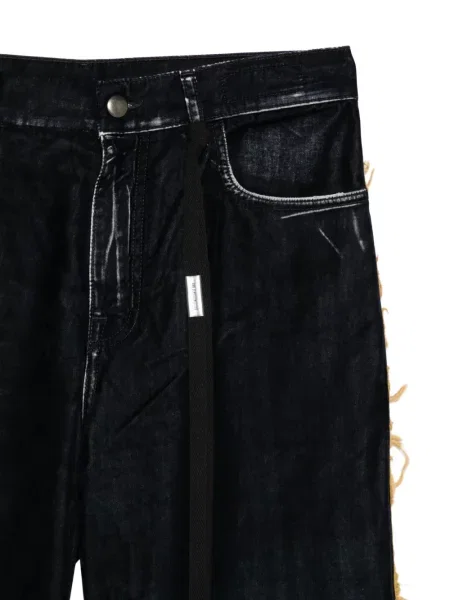 Blugi Ann Demeulemeester cu franjuri albastru