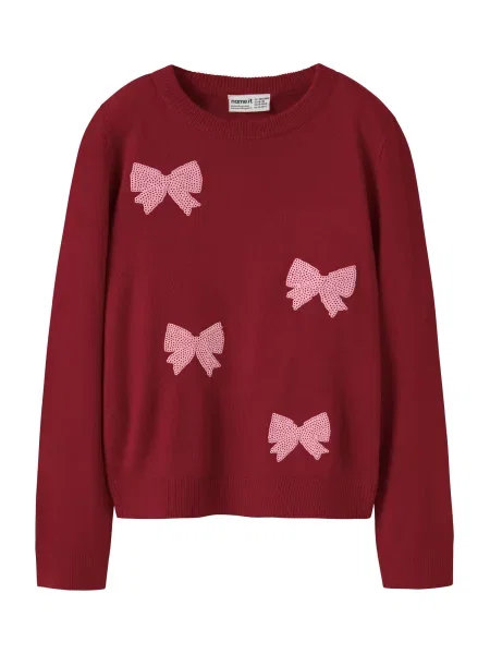 NAME IT Pulover NKFRalle roz / bordeaux roșu
