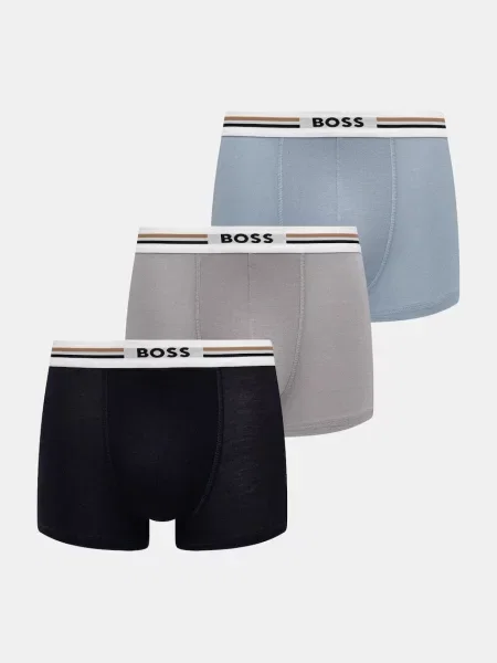 BOSS přiléhavé boxerky s viskózou Trunk 3P Revive černé