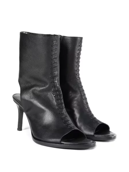Pantofi cu toc Ann Demeulemeester din piele cu vârf deschis negru