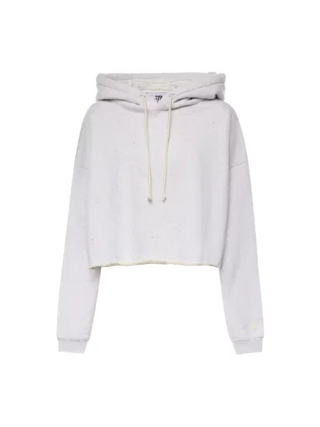 Bluza z kapturem Golden Goose z kapturem o skróconej długości szara