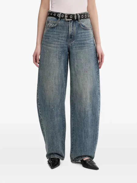 Blugi conici Miss Sixty cu funde conici albastru