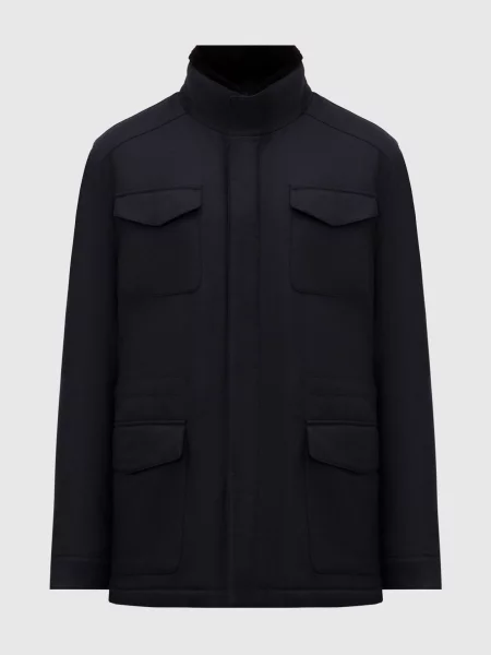 Куртка з кашеміру і вовни Enrico Mandelli синя