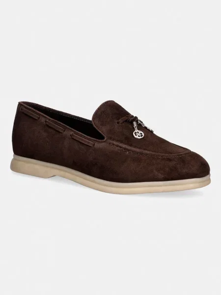 Guess Pantofi loafer Aryanai | piele întoarsă maro