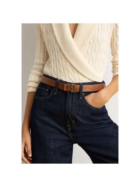 Pasek Ralph Lauren skórzany brązowy