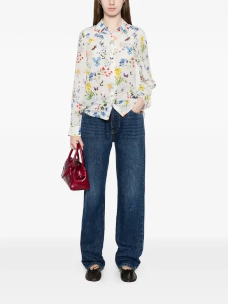 Bluză Alice + Olivia cu model floral alb