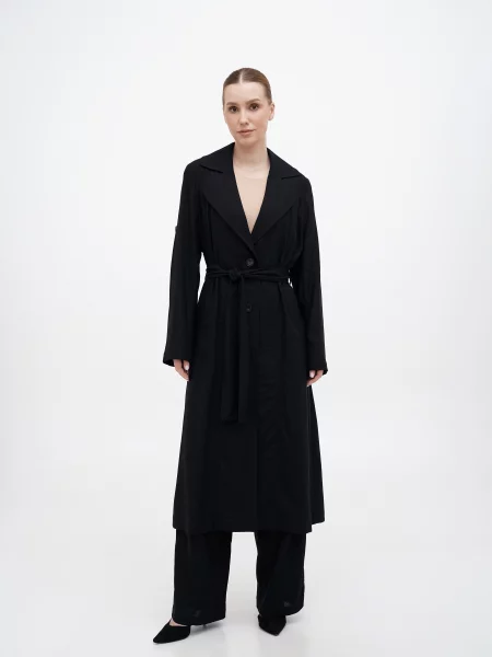 Тренч a LOT льон/бавовна чорний