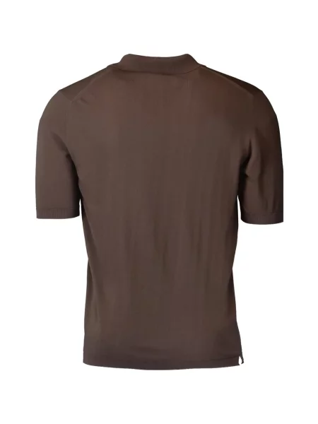 Scurt tricou polo Eleventy maro