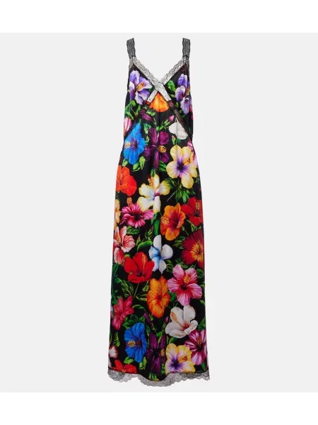 Rochie maxi Dolce&gabbana de mătase cu model floral