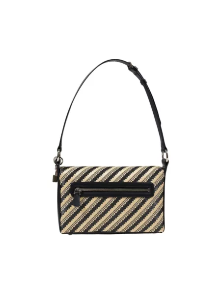 Lniana torebka Guess czarna