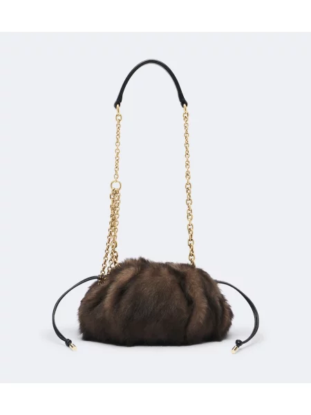 Geantă Chloé din piele de oaie maro