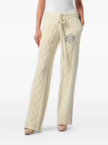 Pantaloni Philipp Plein tricotate alb