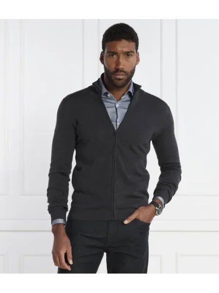 HUGO De lână pulover San Jorge-M gri