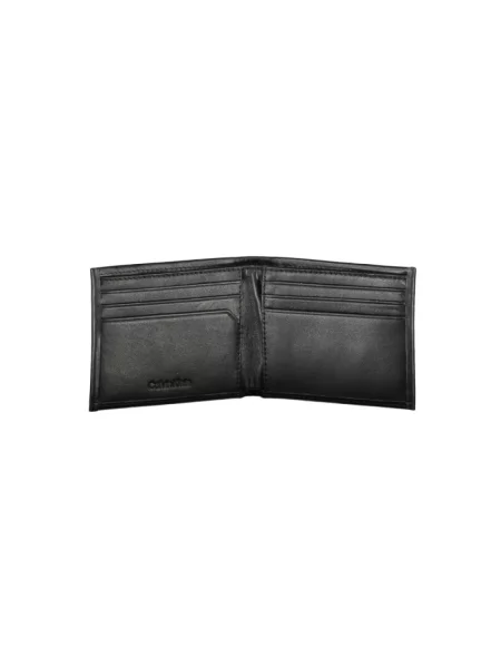Lniany portfel Calvin Klein czarny