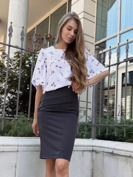 Спідниця міні LadyLike бавовна/поліестер сірий