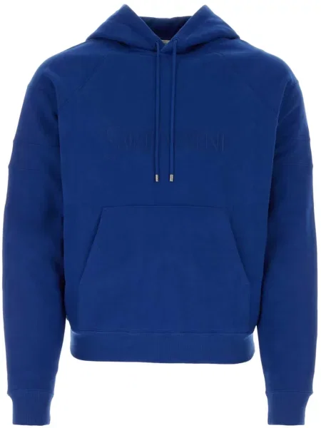 Hanorac cu glugă Saint Laurent cu broderie albastru