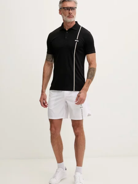 Tricou polo Boss Green negru