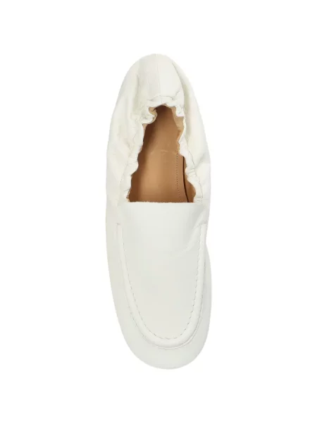 Pantofi loafer Odissì din piele alb