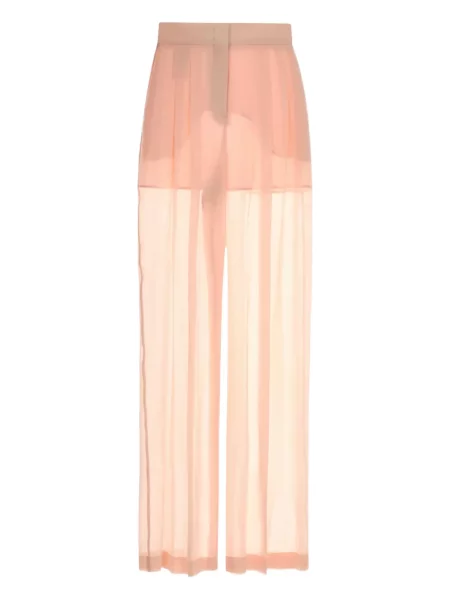 Pantaloni Alberta Ferretti de mătase roz