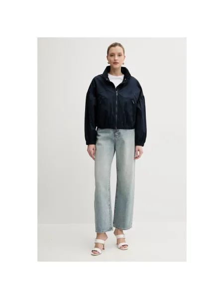 Szerokie jeansy Armani Exchange z wysoką talią niebieskie