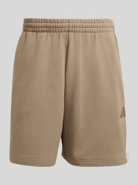 Szorty dresowe w kroju relaxed fit z czystej bawełny Adidas Sportswear beżowe