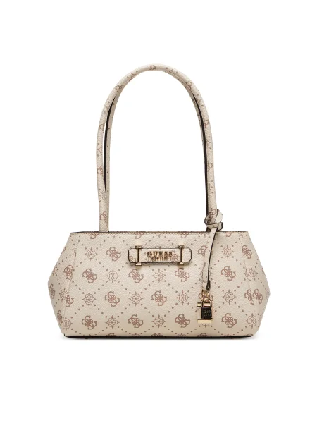 Дамска чанта Guess Carrie Logo Екрю
