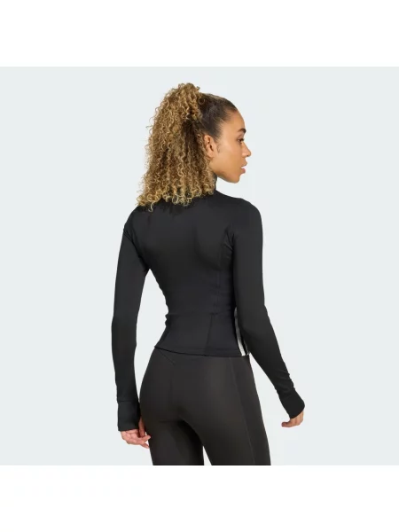 Kurtka treningowa Workout Essentials z suwakiem na całej długości i 3 paskami biała